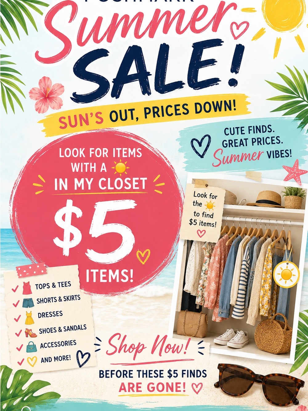 Summer Sale- $5 Items ☀️!